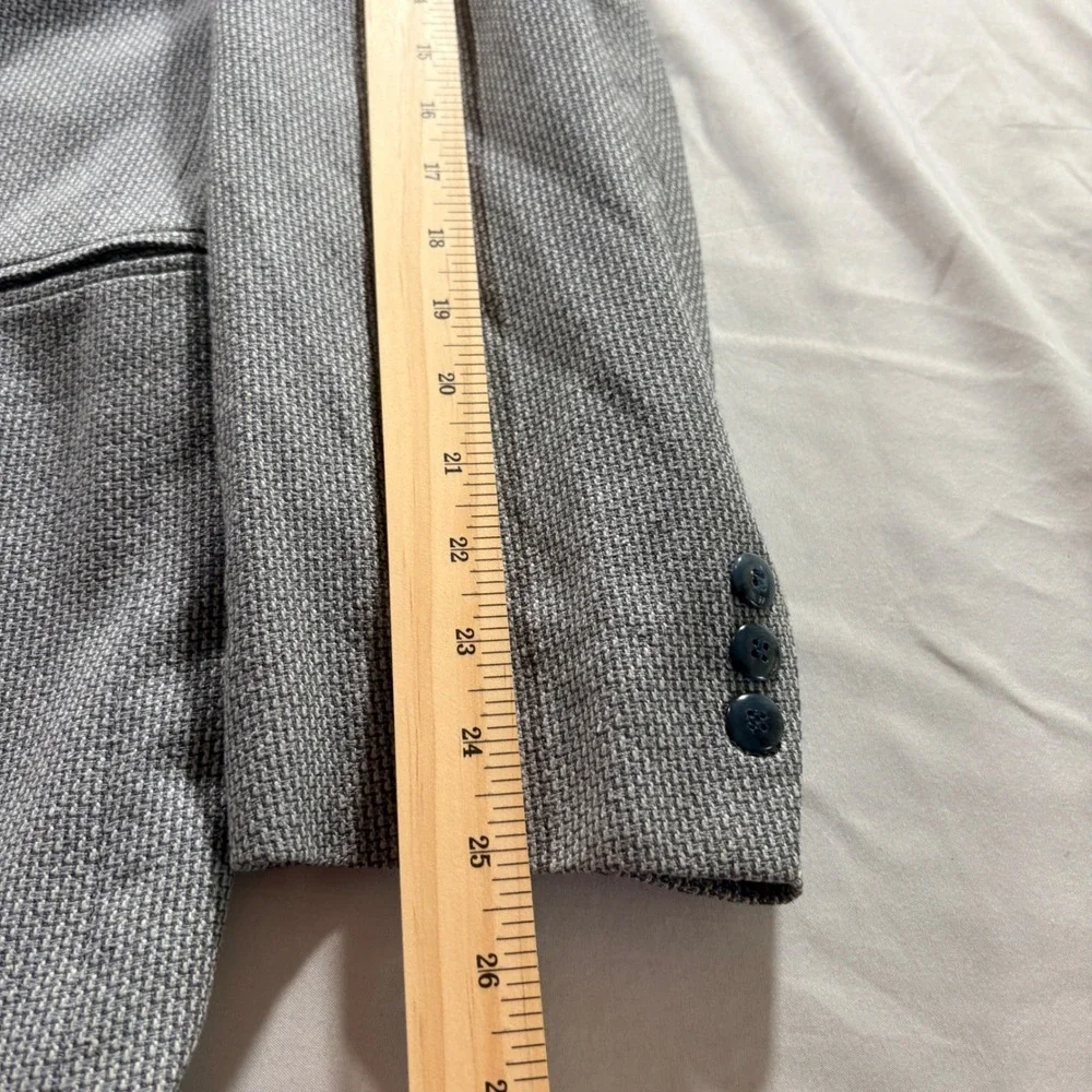 Cianelli Uomo Blazer Mens Large Gray Silk Viscose Textured Sport Coat Jacket